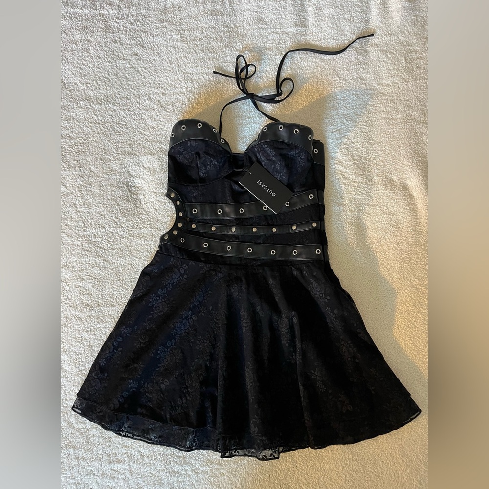 NWT Outcast Mini Black Lace Dress